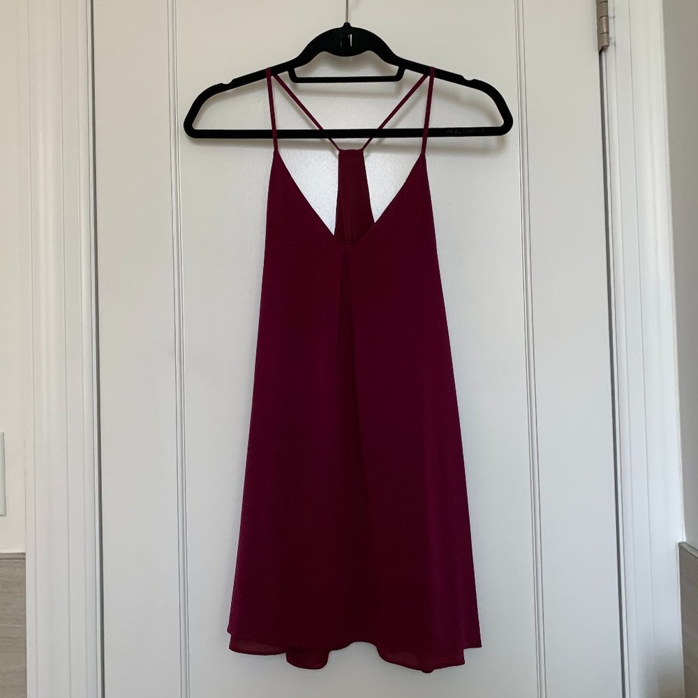 Burgundy Alice + Olivia Fierra Y Silk Dress (Size XS)